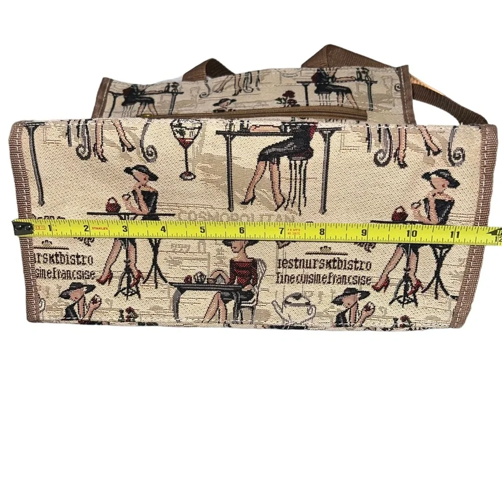 4/$40 Signature Lady Canvas Printed Tapestry Beige Shopping Tote‎ Bag